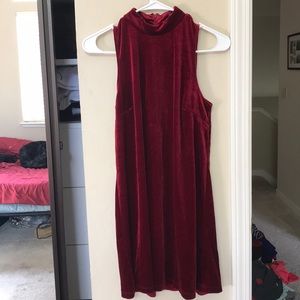 Slim Red Velvet Dress